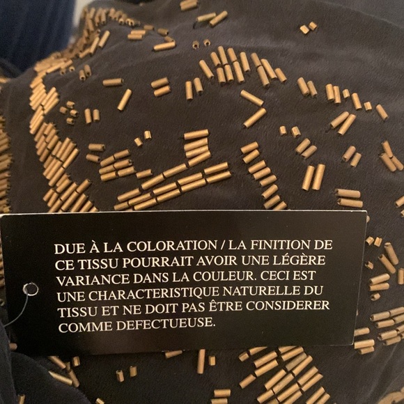 SZ 6 Robert Rodriguez Black/Gold Beaded Sleeveless Asymmetrical Dress - Picture 4 of 6